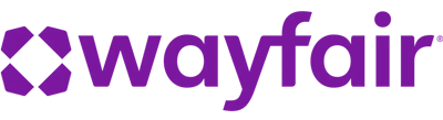 Wayfair logo in purple, representing the online home goods retailer.