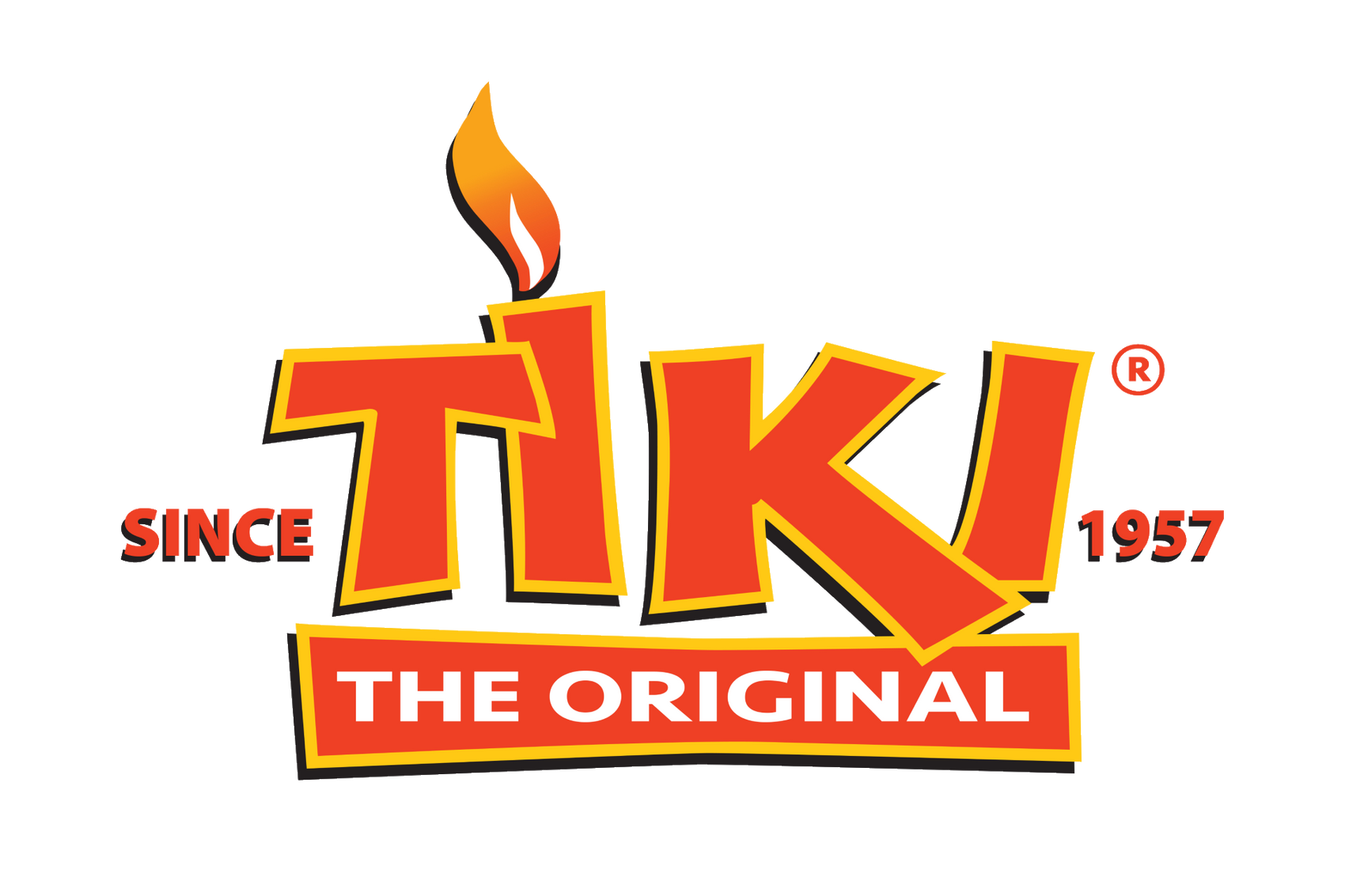 TIKI® logo with a flame above the "I," text reads "Since 1957" and "The Original" in bold red and yellow.