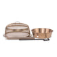 Bronze mesh grill set with pan and tools.