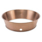 Copper round baking pan with single hole on side.