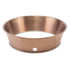 Copper round baking pan with single hole on side.