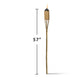 57" tall bamboo torch with woven top and flame.