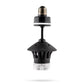Black Miku LED light bulb with adjustable base and diffuser.