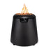 Black Tiki gas fire pit with adjustable flame and lava rocks.