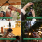 Outdoor string light mosquito repellent device; easy screw-in setup, includes 48-hour pod and remote control for ON/OFF.