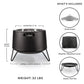 Black TikTok fire pit with dome insert, weather-resistant cover, and stand/ash pan.