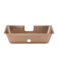 Copper single-basin kitchen sink with drain hole.