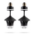 Set of two black, hanging mosquito repellent diffusers with clear refill containers, designed for outdoor use.