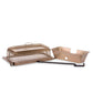 Bronze wire mesh grill basket with handle and drip pan.