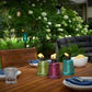 3 Pack - Molded Glass Table Torches Red, Green, and Blue