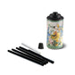 "Floral-patterned Tiki Brand insulated bottle with black lid and reusable straw kit."