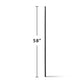 Slim black metal pole, 58 inches tall, shown vertically against a white background.