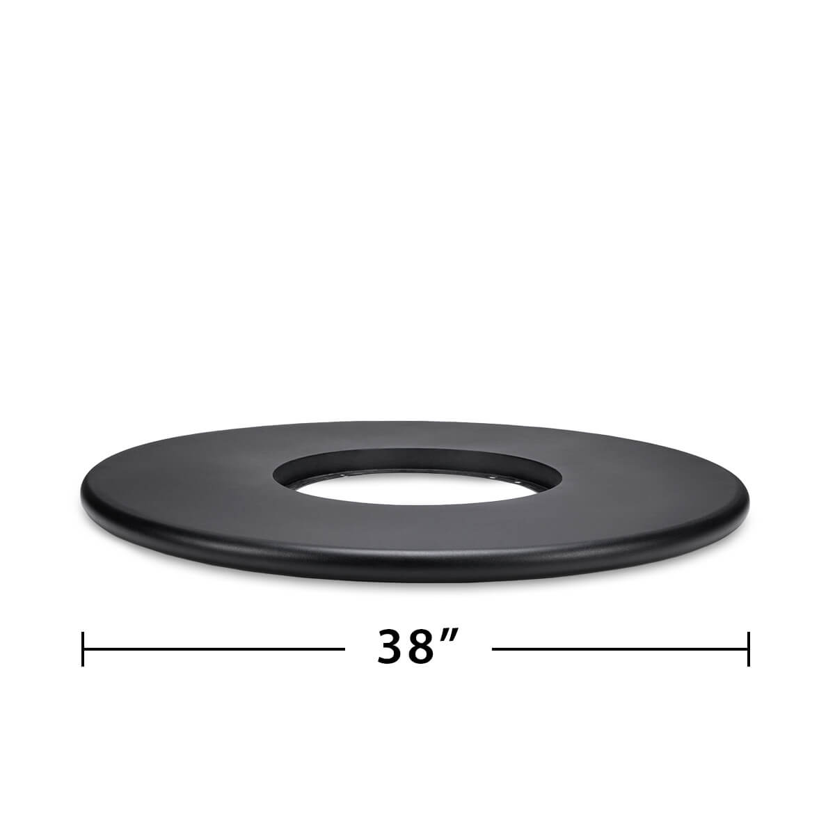 Black circular ring with 38-inch diameter.