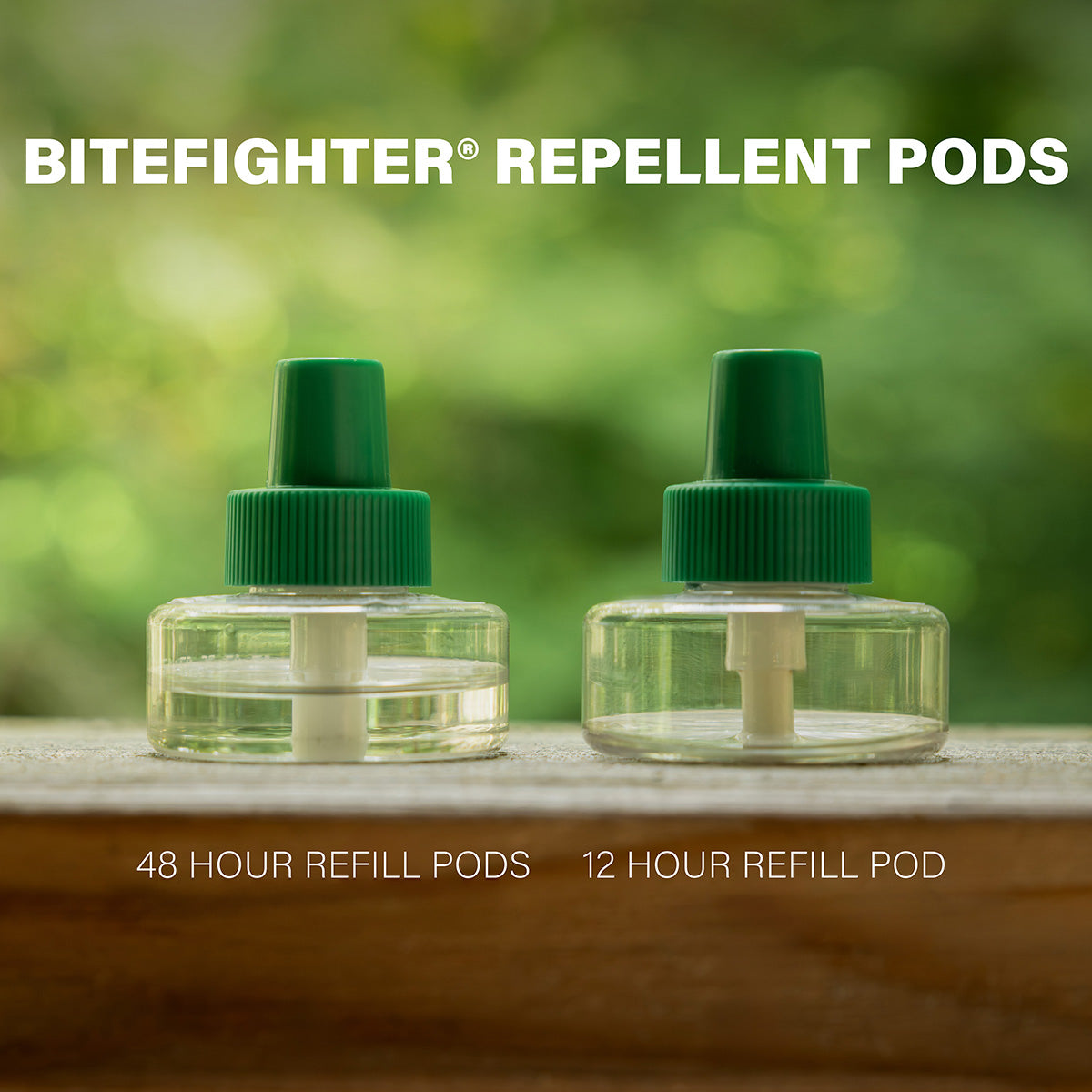 Green BiteFighter® Repellent Pods: 48-hour and 12-hour refill options.
