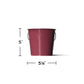 Red Tikr bucket, 5" tall, 5 1/4" wide.