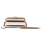 Bronze grill set with mesh lid and long-handled tool.