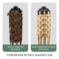 Weather-resistant bamboo lampshade comparison with non-treated bamboo option.