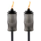 Gray TIKI torches with black bases and flame.
